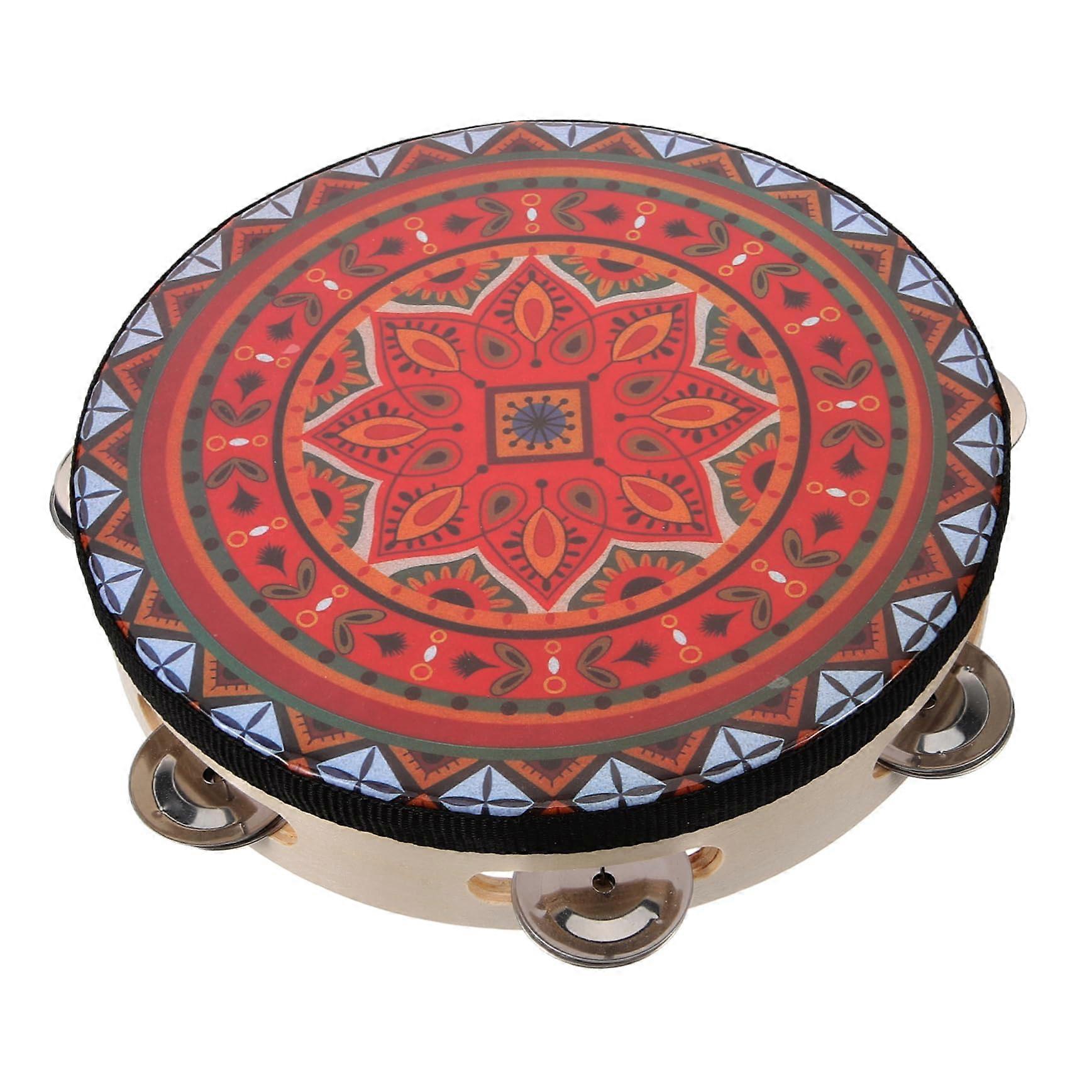 Musical instrument tambourine for hand drum,  for dance performances and music parties, enhances musical skills and creativity.