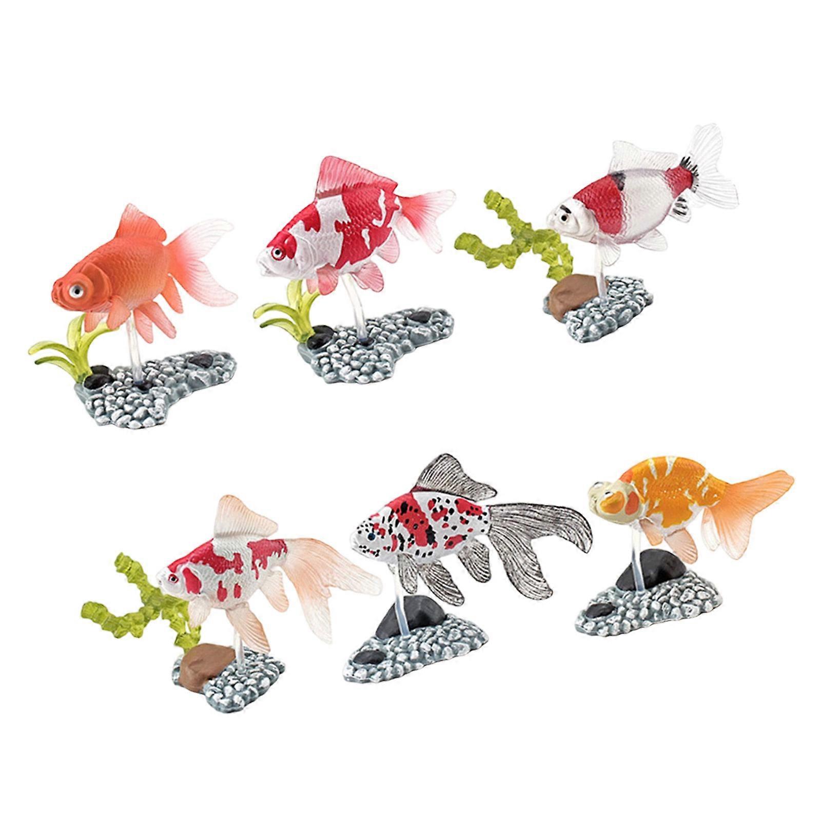 Interesting Animal Model Fish Colorful Statue Tiny Fish Animal Statues Aquarium Tanks Fish Figurines Ornaments Multicolor