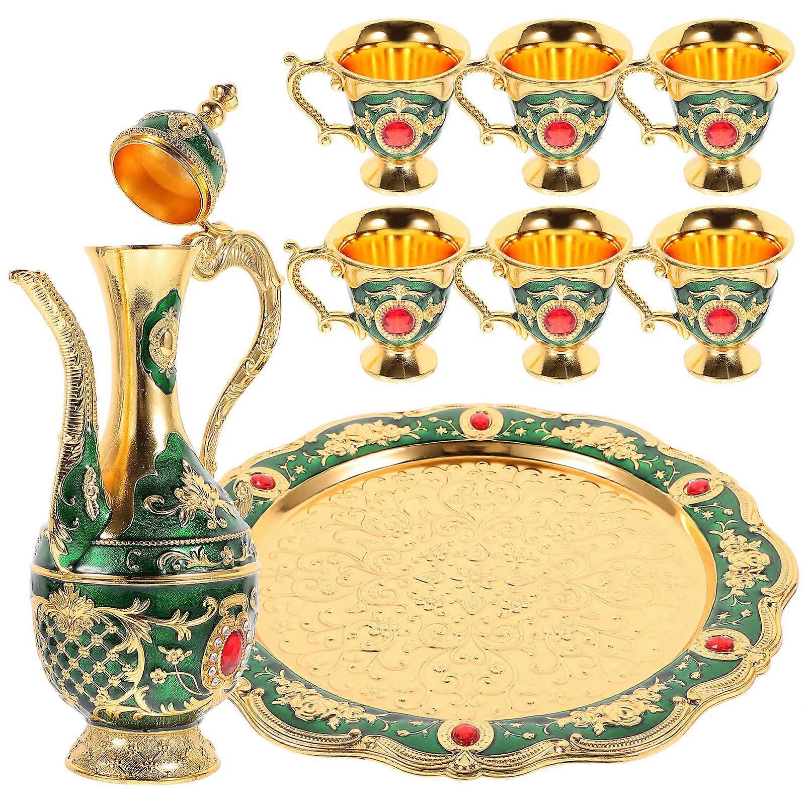 Vintage Style Tea Set Wine Pot And Cups Set Decorative Teapot Adults 5.00X4.50X4.50cm 1Set