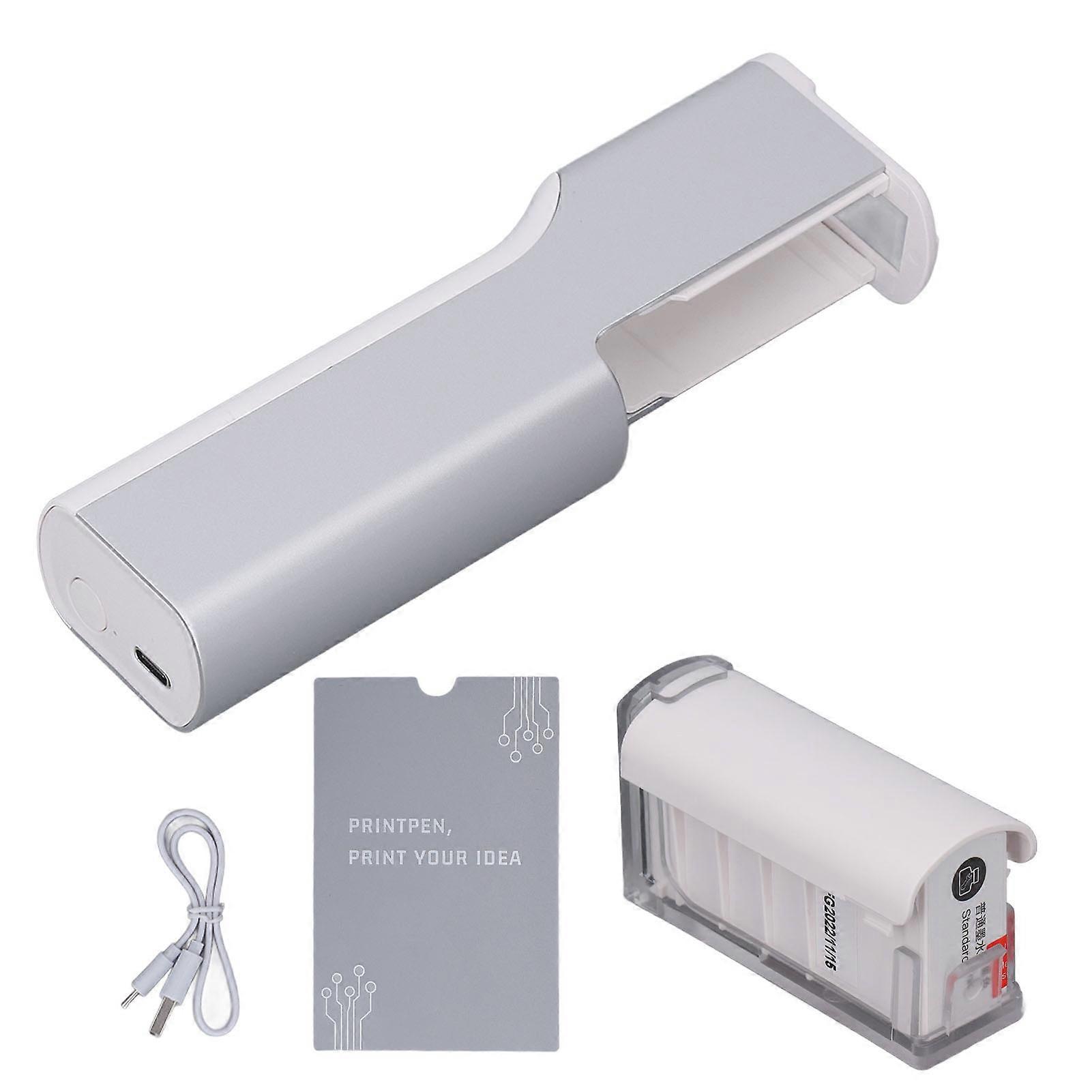 Handheld Printer Rechargeable Inkjet Print Machine Mobile Printer for DIY Printing Coffee Ink Cartridge