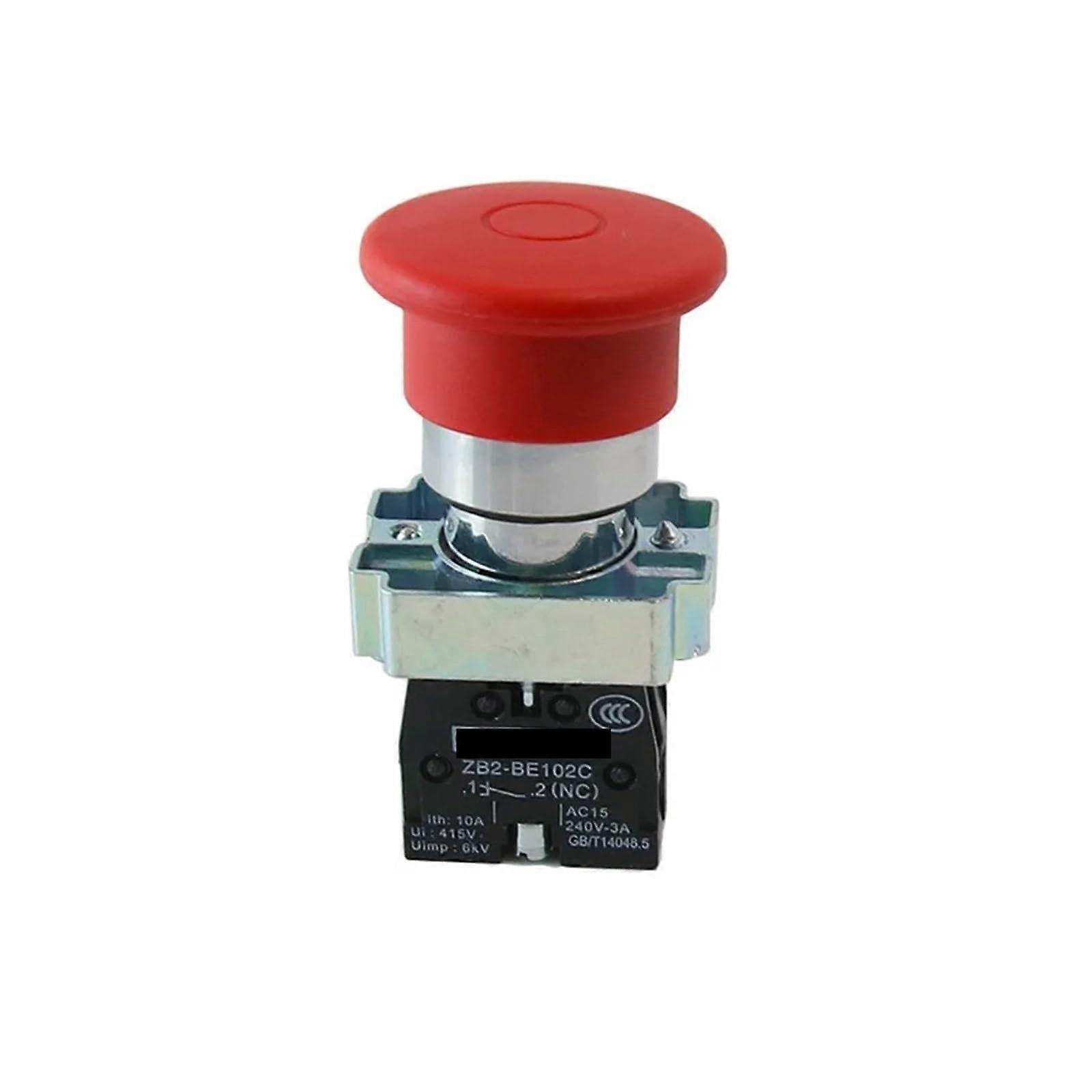 XB2BT42C Emergency Stop Push Button Switch, 40mm Red Mushroom Head, NC Normally Closed, Maintained Self Lock Design