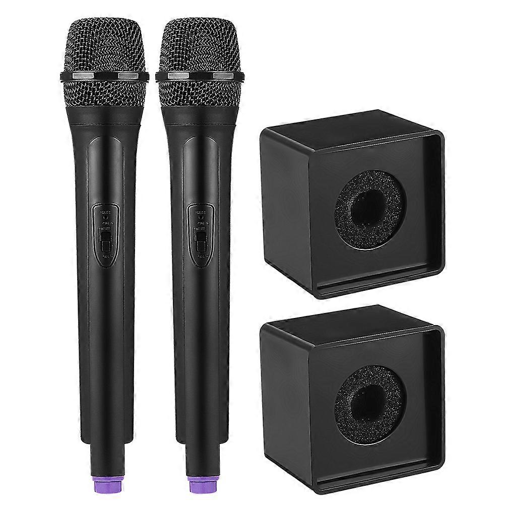 2pcs Kids Pretend Play Toy Microphone with Small Square Labels Portable Plastic Fun Prop for Children