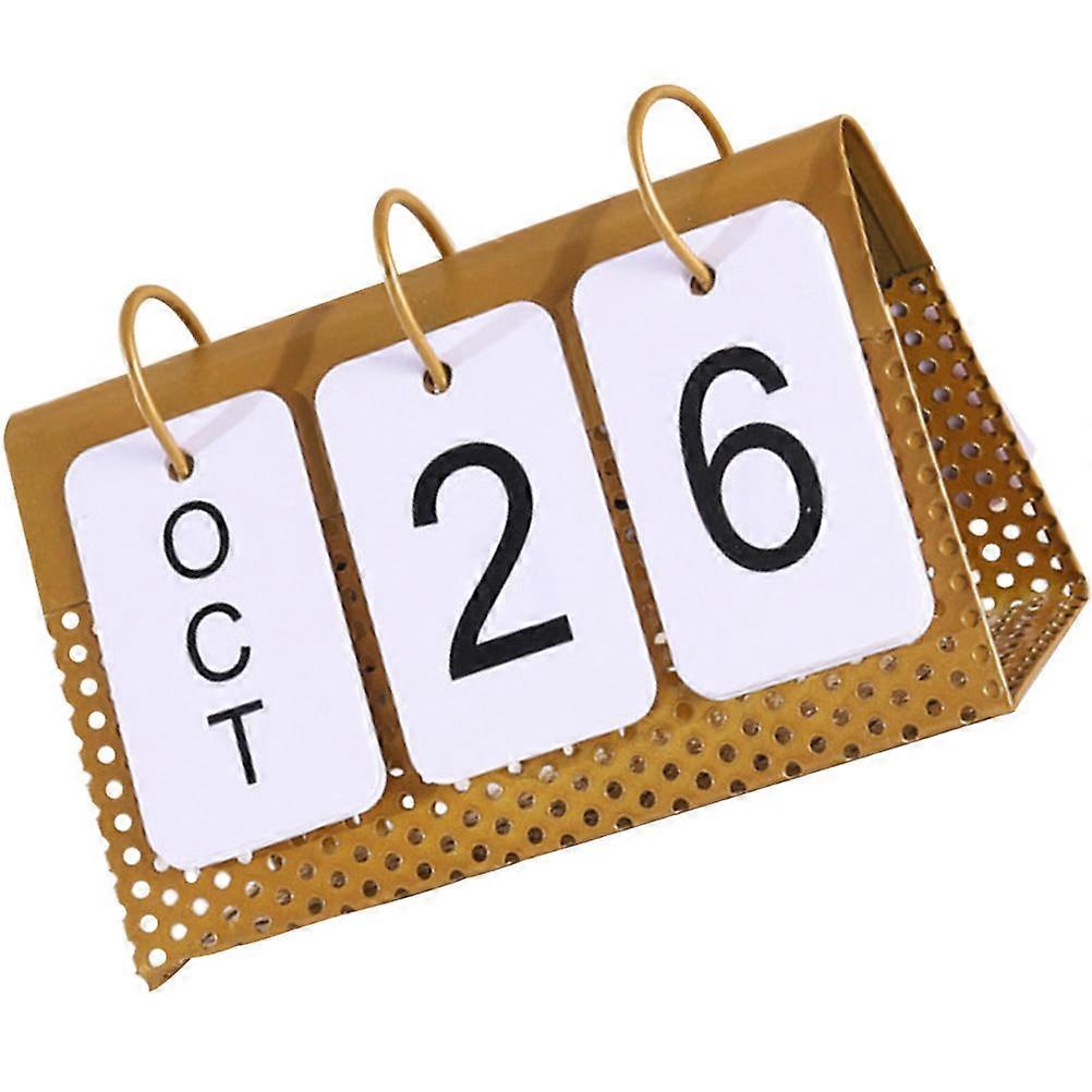 Golden Iron Desk Calendar with Metal Rings for Home Use Beautiful and 2023 Schedule Organizer