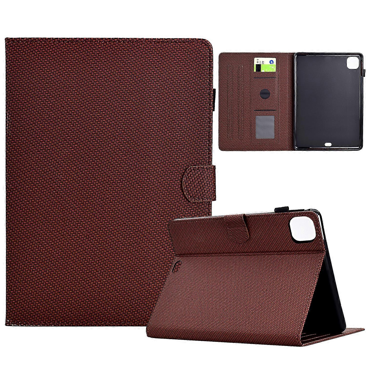 Solid Color Fiber Texture Smart Tablet Leather Case