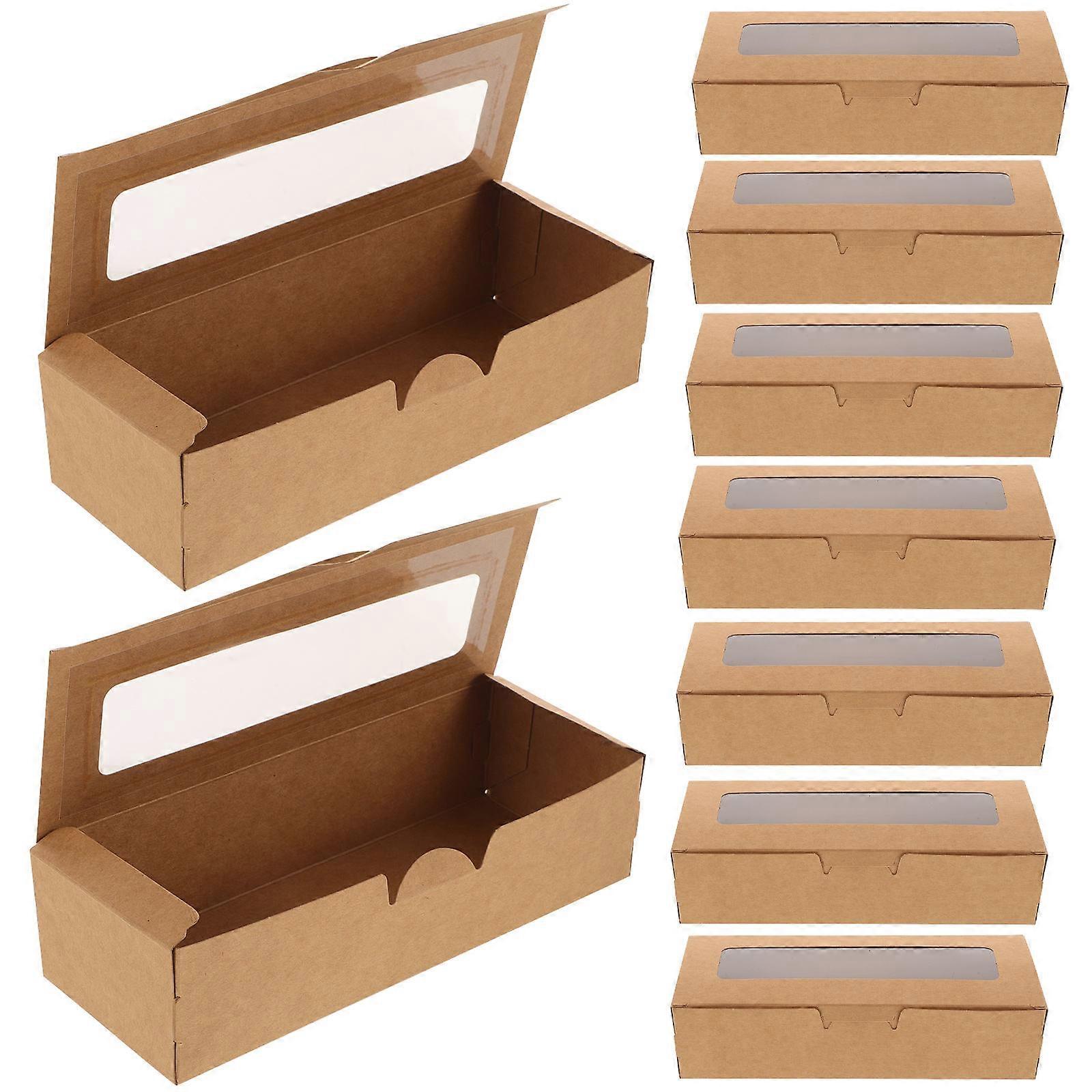 Treat Boxes Baking Dessert Boxes for Storage Use 12Pcs Khaki Paper Packaging