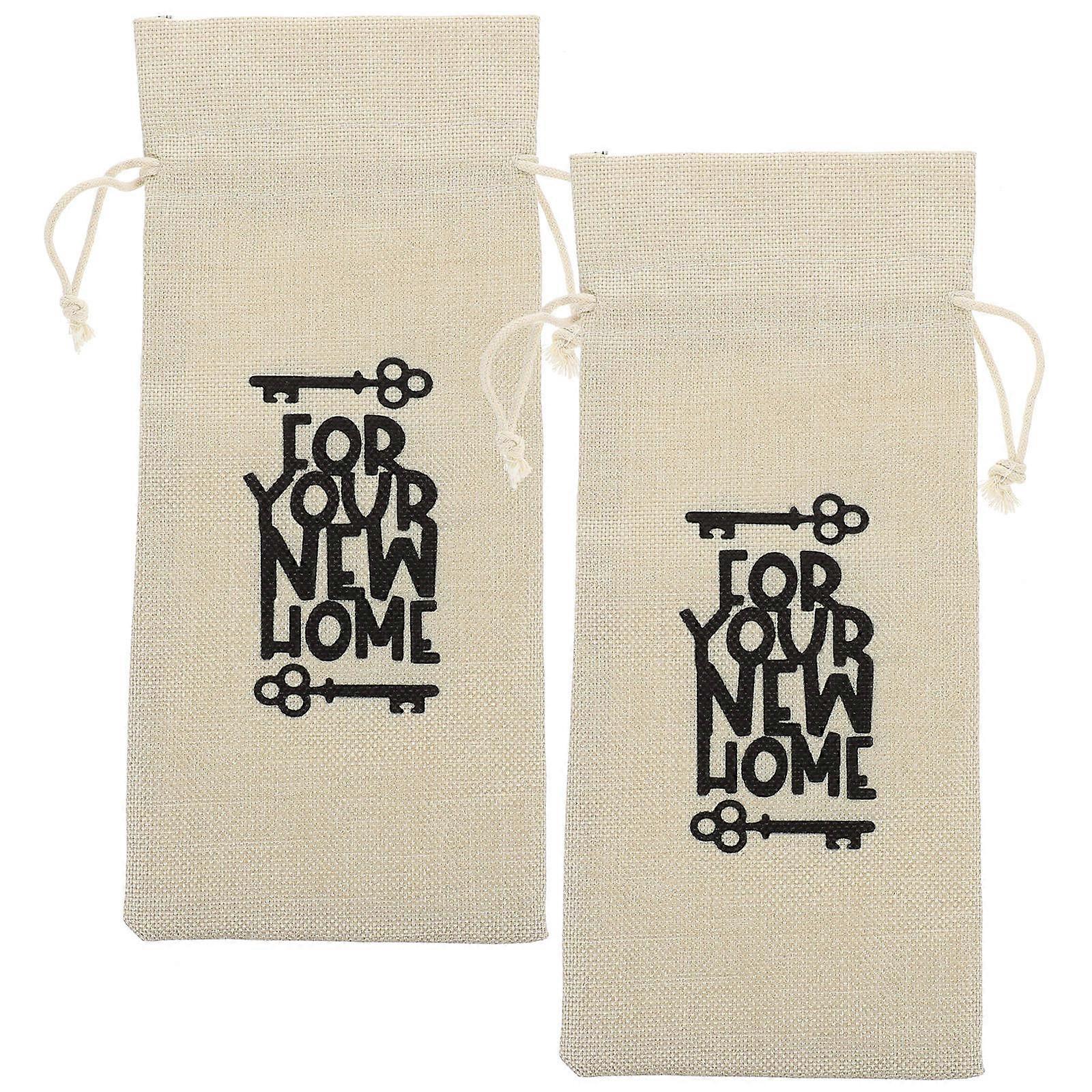 Rustic Cotton Linen Gift Bags Durable Drawstring Reusable Carriers for Weddings, Christmas, Housewarming Parties