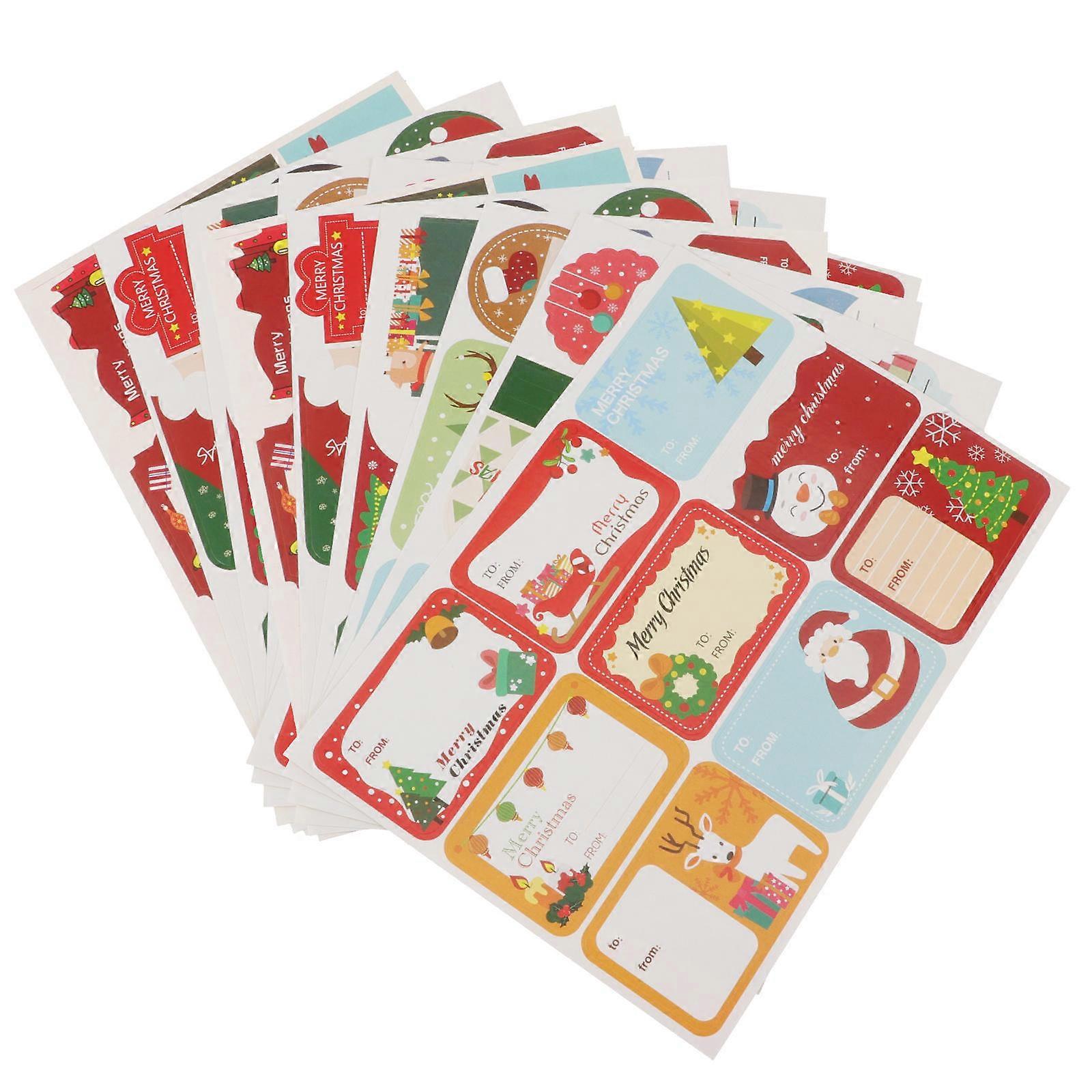 Festive Style Christmas Party Gift Wrapping Labels Rectangular Shape Durable High Tack 24Pcs