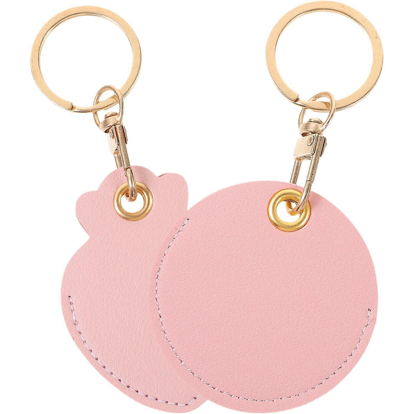 2pcs PU RFID Key Tag Holder, Induction Access Card Pouch with Keychain for Bags Keys Storage Safe Long Term Use Design