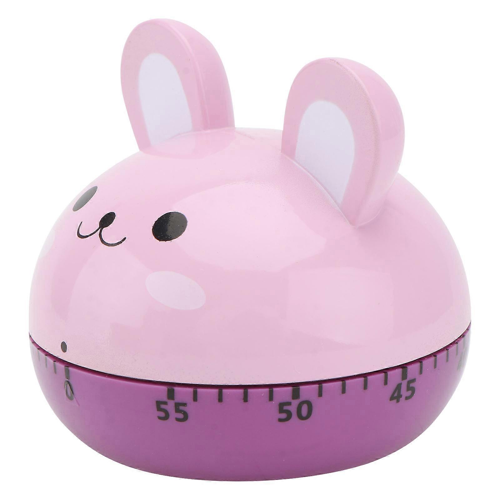 Dial Timer Mechanical Kitchen Timer Analog Rabbit Shape Cartoon Design Restaurant Use 7x6.5cm Time Management 1Pc