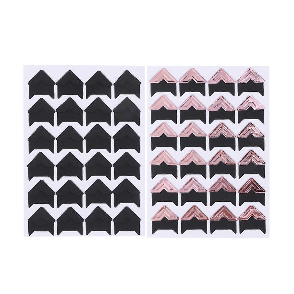 10 Sheets Self Adhesive Kraft Photo Corner Stickers Vintage Scrapbook Album for DIY Use Black