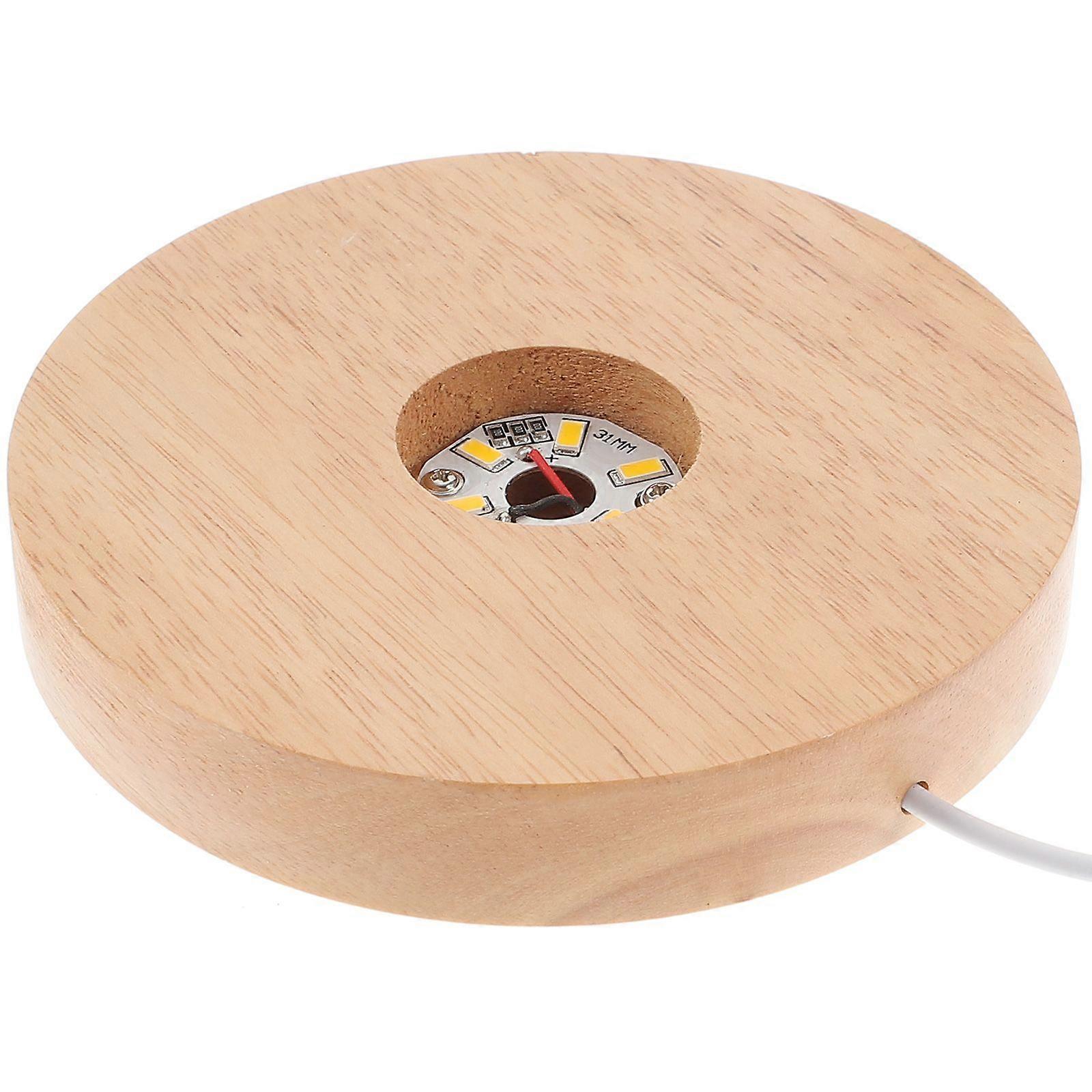 Træ Display Piedestal LED lys Base Bord Krystalkugle Lampe Base USB opladning lys base