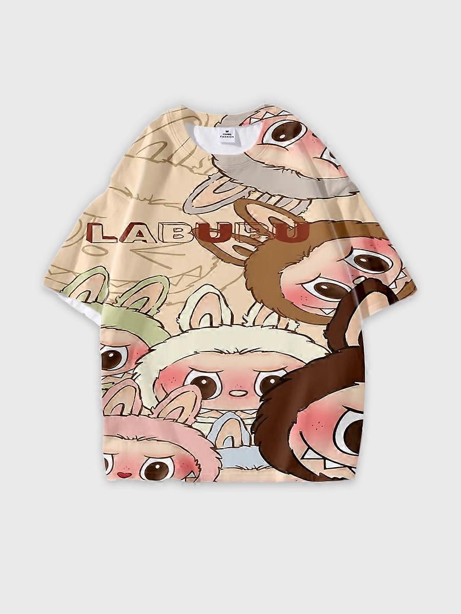 T-shirt round neck Pattern loose short sleeve K787