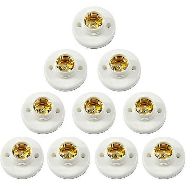 E27 Lamp Holder Plastic Screw Socket Wall Mount Led Lamp Base Converter Adapter Bracket 10pcs