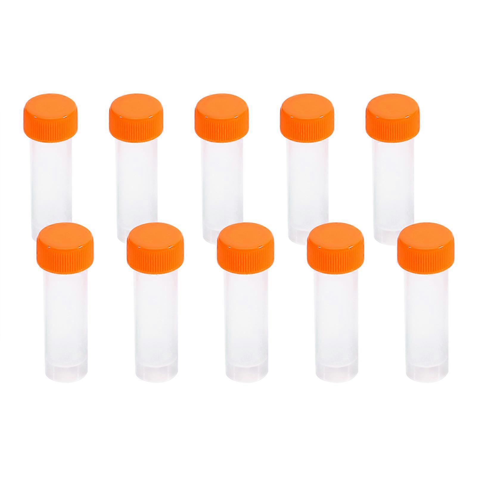 10pcs 5ml Plastic Frozen Test Tubes Vial Screw Seal Cap Pack Container with Silicone Gasket
