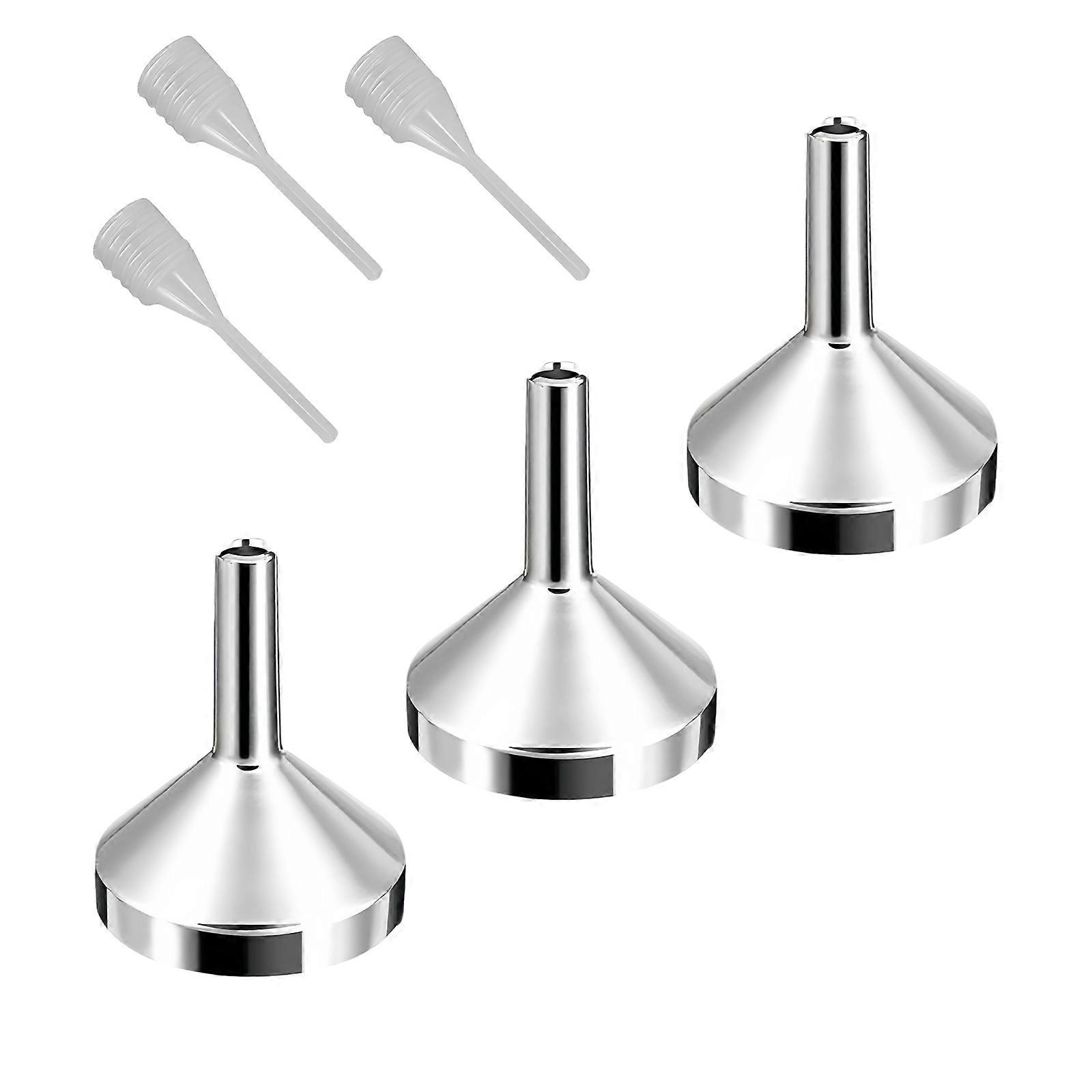 3 Pcs Practical Funnel Perfume Funnel Small Funnel Metal Funnel for Lab Water Bottle Powder Filling Bottles Multicolor