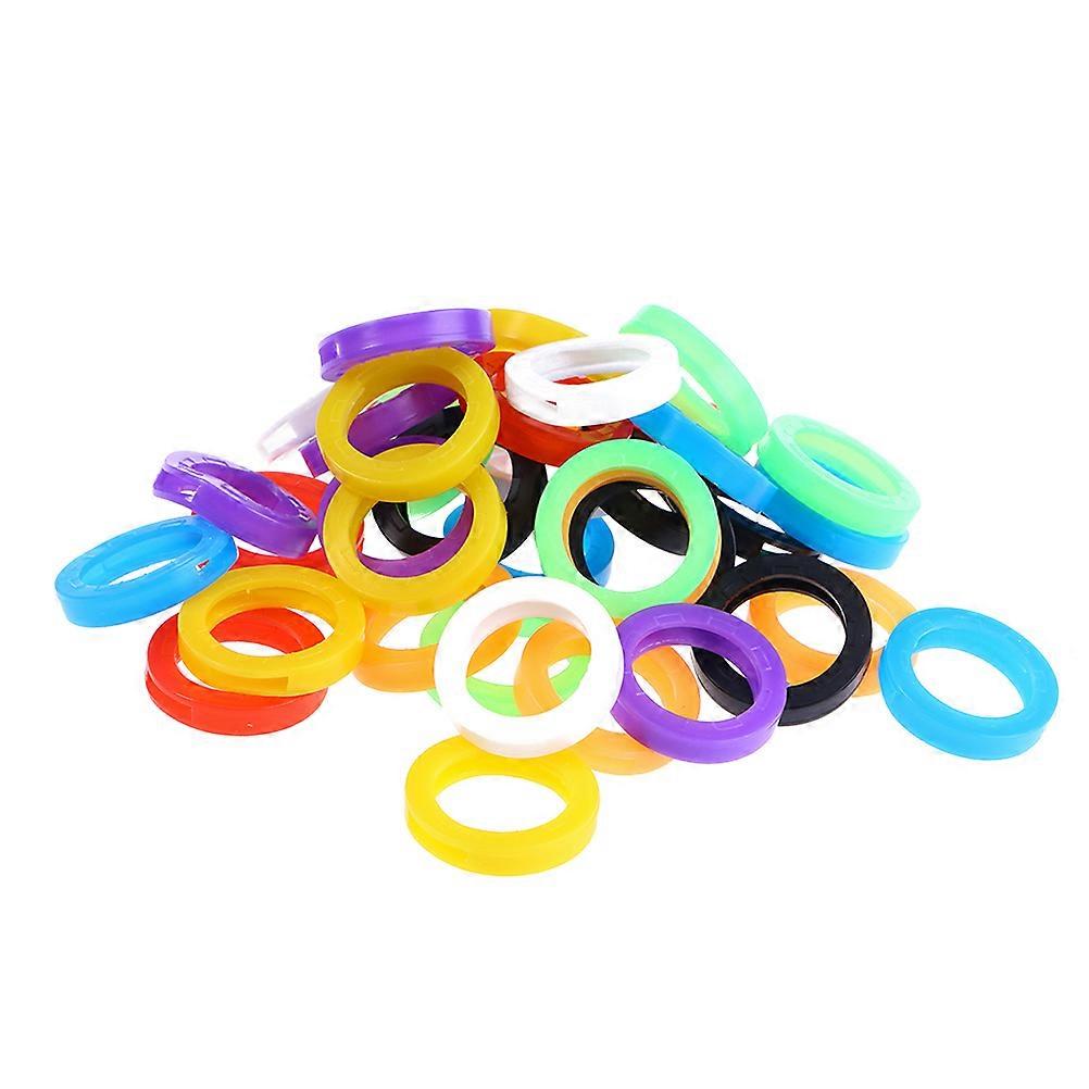 Silicone Key Cover Caps Round Shape Key Identifier Coding Rings Assorted Color 120Pack