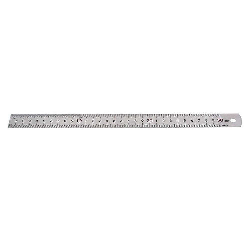 Dual Scale Metal Ruler For Graphic Design And Teaching 33*2.55cm Flexibility Measurement 1Pcs