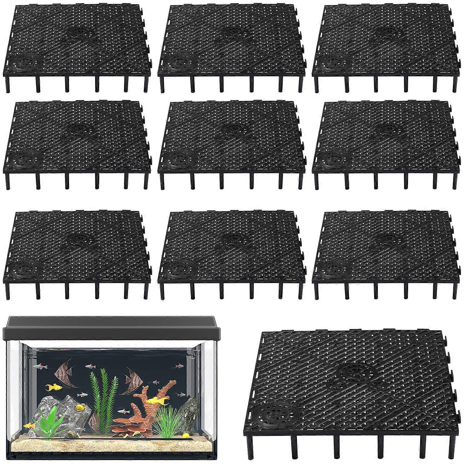 PVC Fish Tank Divider Board with Dense Mesh Design for Aquarium Use Black 20 Pieces