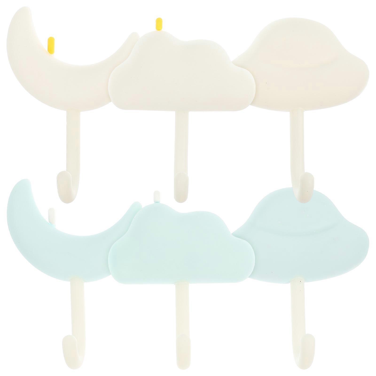 Γάντζοι τοίχου εξοικονόμησης χώρου Punch Free Hanging Home Decorations Μπλε 8X6.3X1CM 6Τμχ