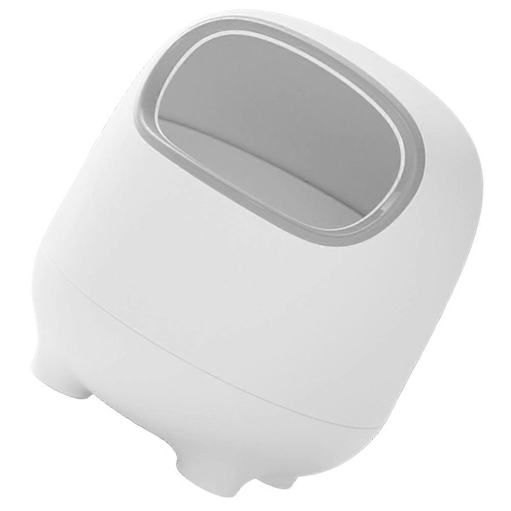 White Mini Trash Can for Desk Compact PP Wastebasket Decorative Office Garbage Bin 1.5 Gallon