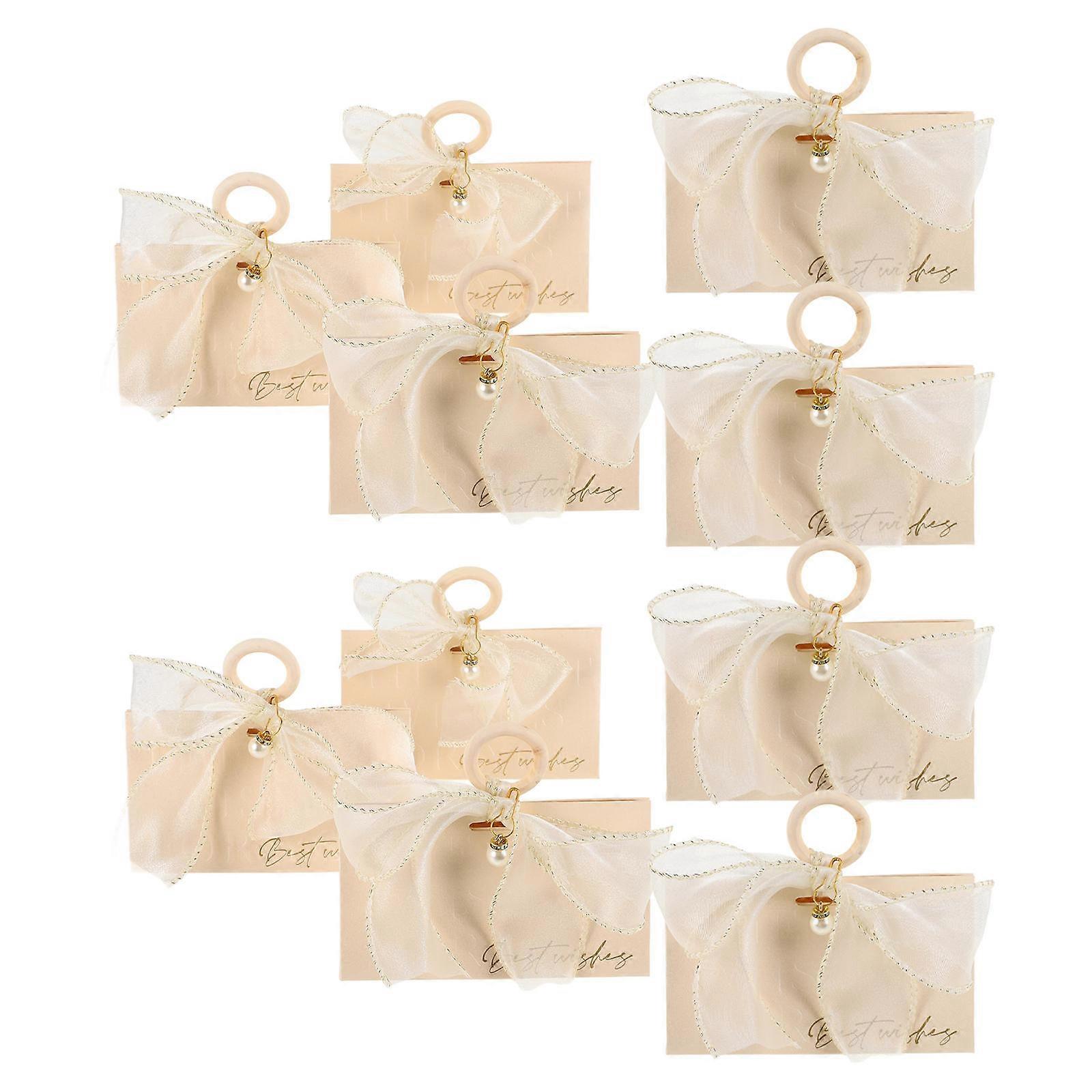 Small Candy Boxes For Romantic Occasions Versatile Design With Paper Mesh And Wood Material Beige 10Pcs