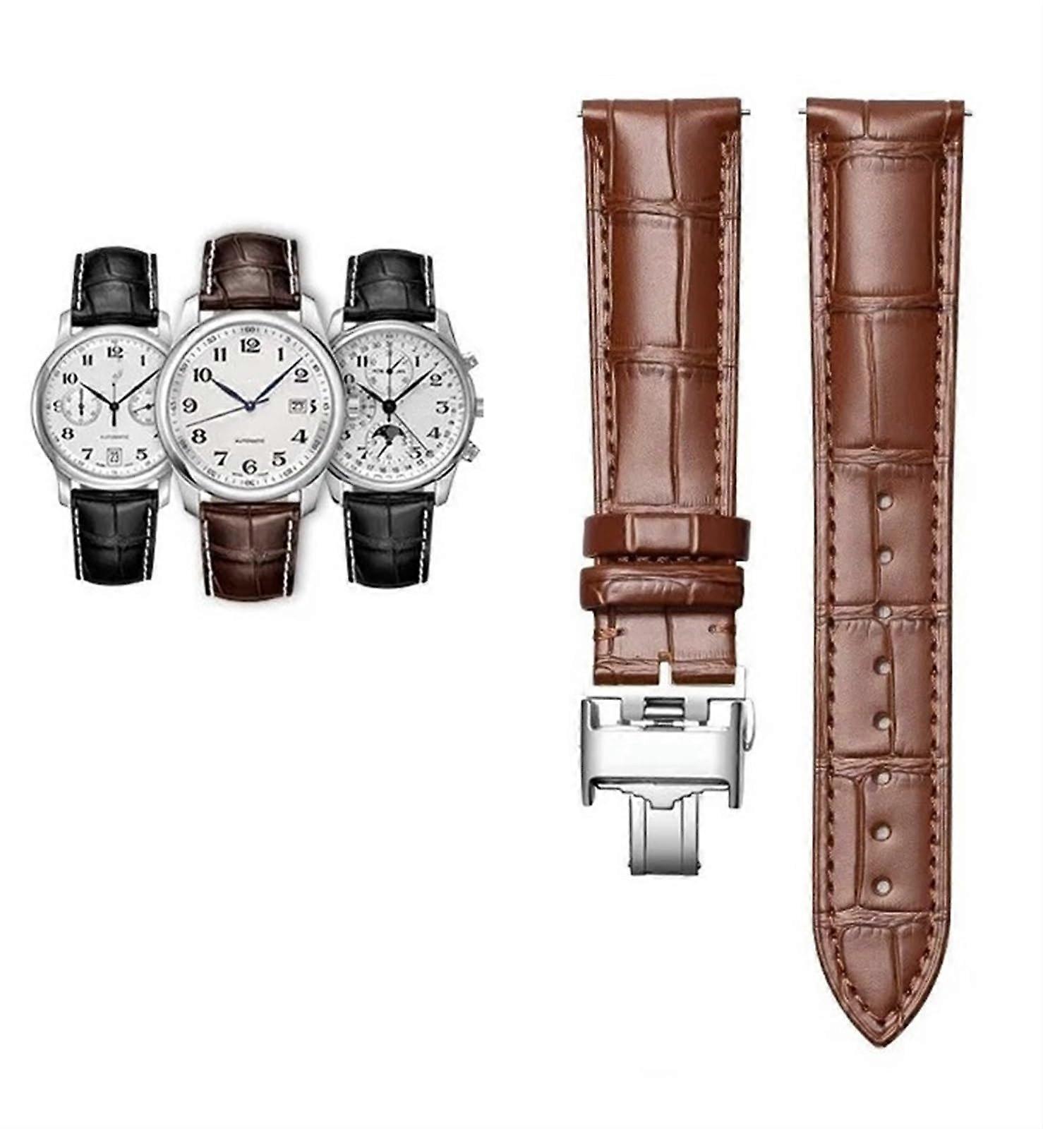 18-22 mm Genuine Calf Leather Watch Strap for Master L2 L3 L4 Models, Rigid Leather, 19 mm, Agate Color