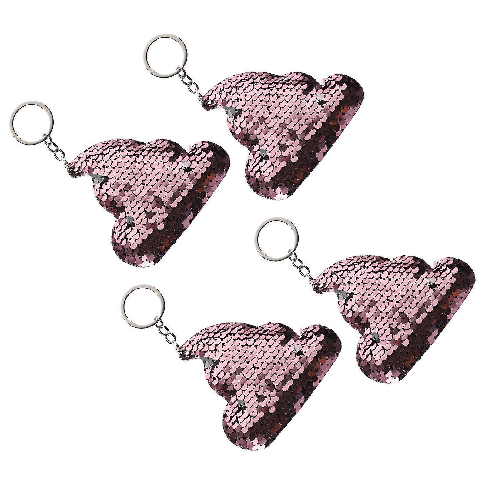 4pcs Poop Keychain Pendants Key Ring Hanging Ornaments Bag Charm Decor