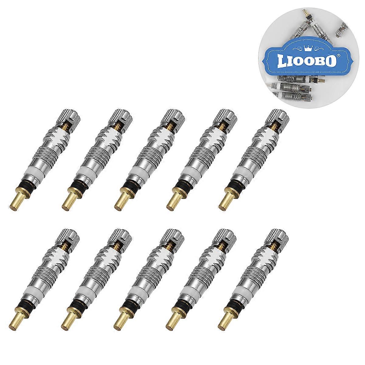 Tire Valve Core Replacement with Metal Material for Bike Use Silver Color 10 Pieces