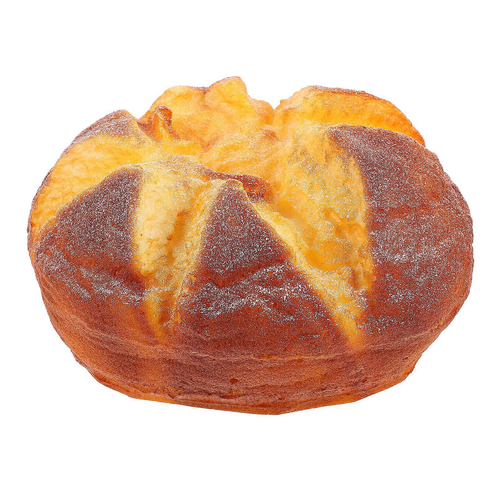Realistic Fake Bread Artificial Bread Adornment Kitchen Desktop Decorative Item Yellow 14X14X8CM Display 1Set