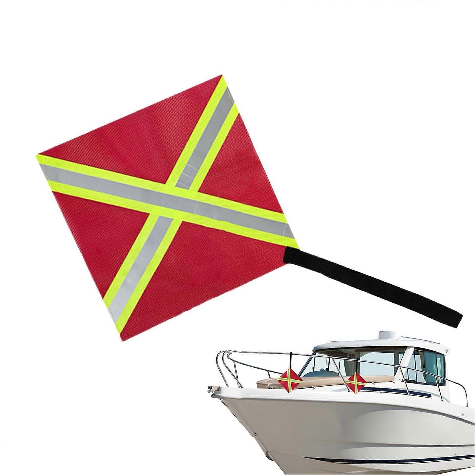 Red warning flag for truck loads, reflective kayak flag, visibility signaling pole