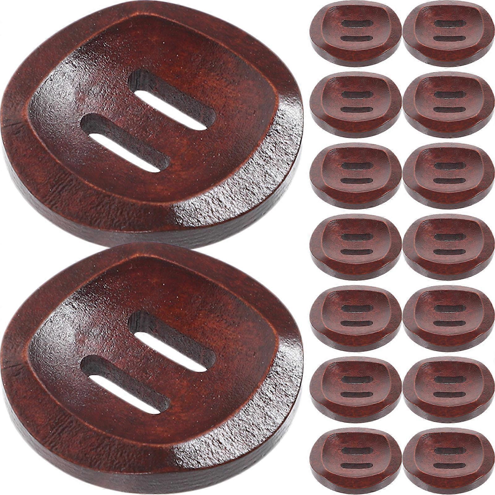 25Pcs Vintage Wooden Sewing Buttons Crafting Materials for DIY Projects