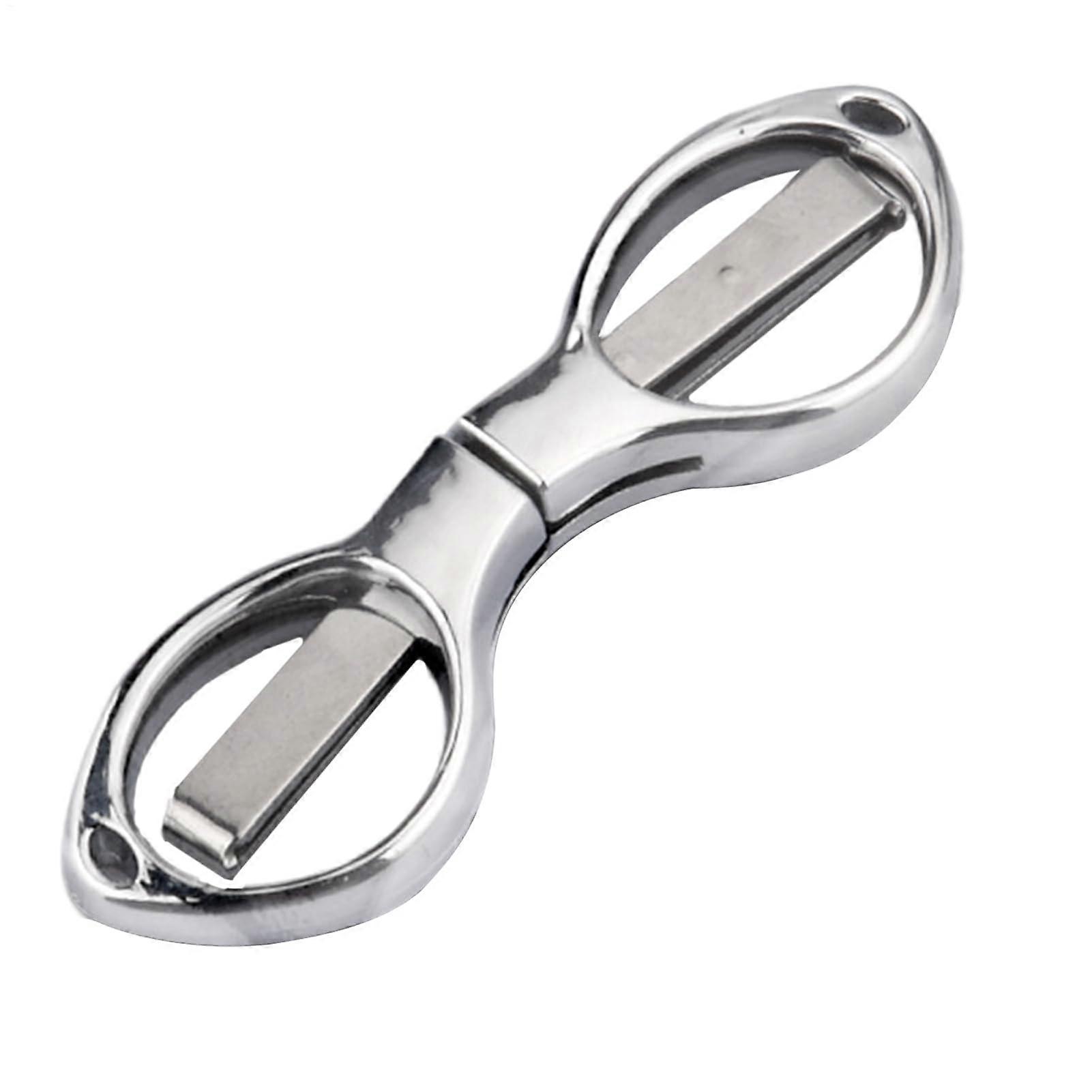 Folding Scissors, Portable Pocket Cutter - Multi-Purpose Safety Folding Scissors for Outdoor Cooking, Crafts, and Care in Silver