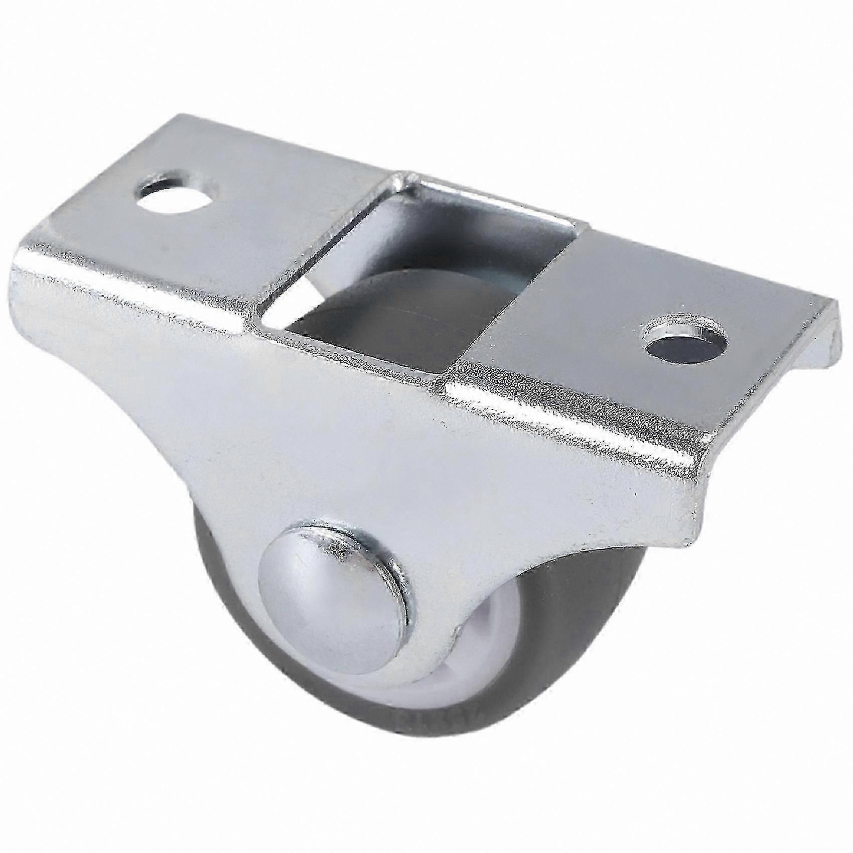 8pcs Heavy Duty TPE Caster Wheels with Rigid Base, 1 Inch Top Plate Non-Swivel Trolley Wheels with Ball Bearing Support