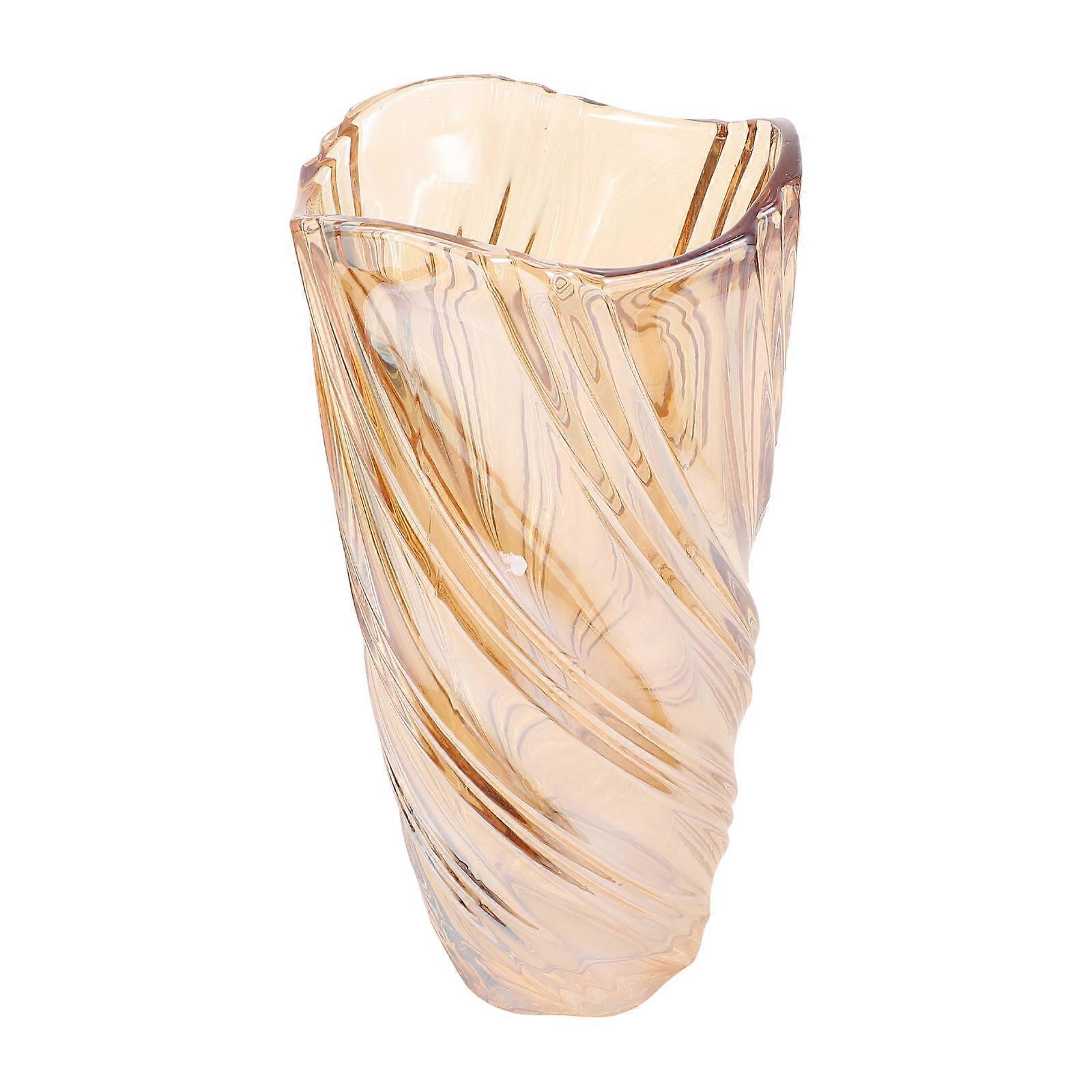 Chic Flower Ornament Vase in Coffee Color for Home and Office Decoration Crafted from Glass 1Pc