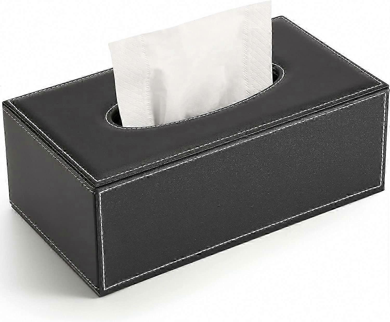 Rectangular Tissue Box Holder Tissue Box Cover PU Leather Facial Tissue Dispenser