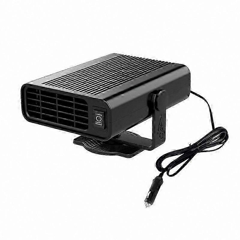 Compact 12V Car Heater with Defogging Function, 150W Dual Mode Warm and Natural Air Fan, Portable Design for Vehicles (Black)