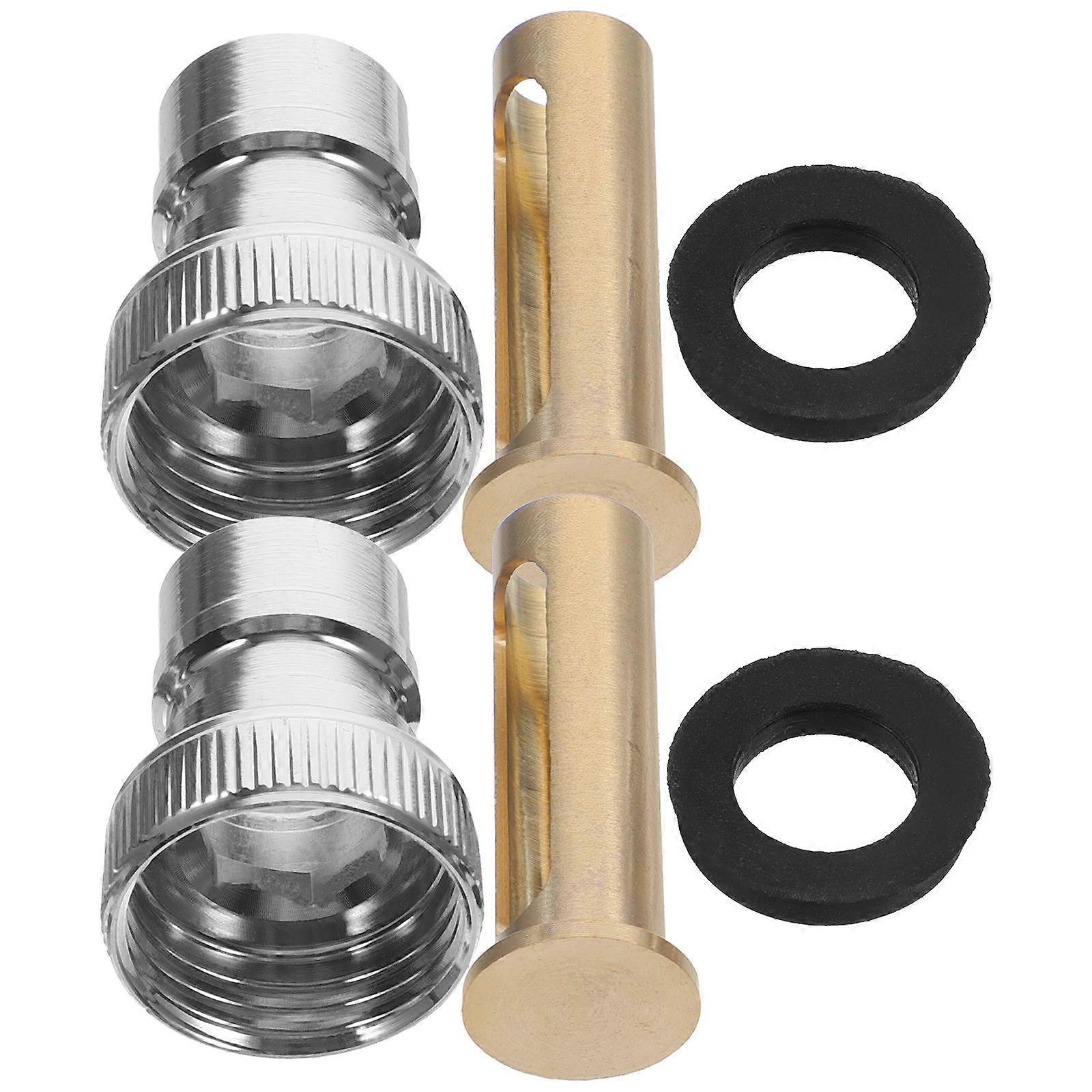 Durable Brass Washing Machine Stopper with Smart Water Function for Pipe 2 Pieces Silver