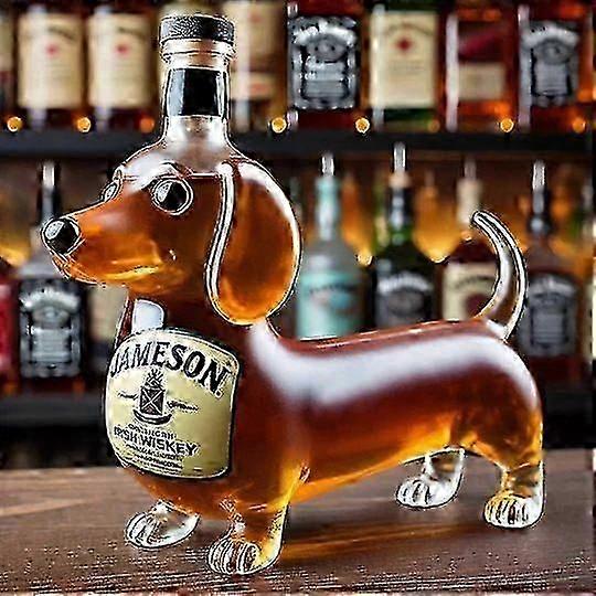 Dachshund Dog Whiskey Bottle, Fun Dachshund Whiskey Bottle, Glass Dachshunds Statue Wine Bottles, fo