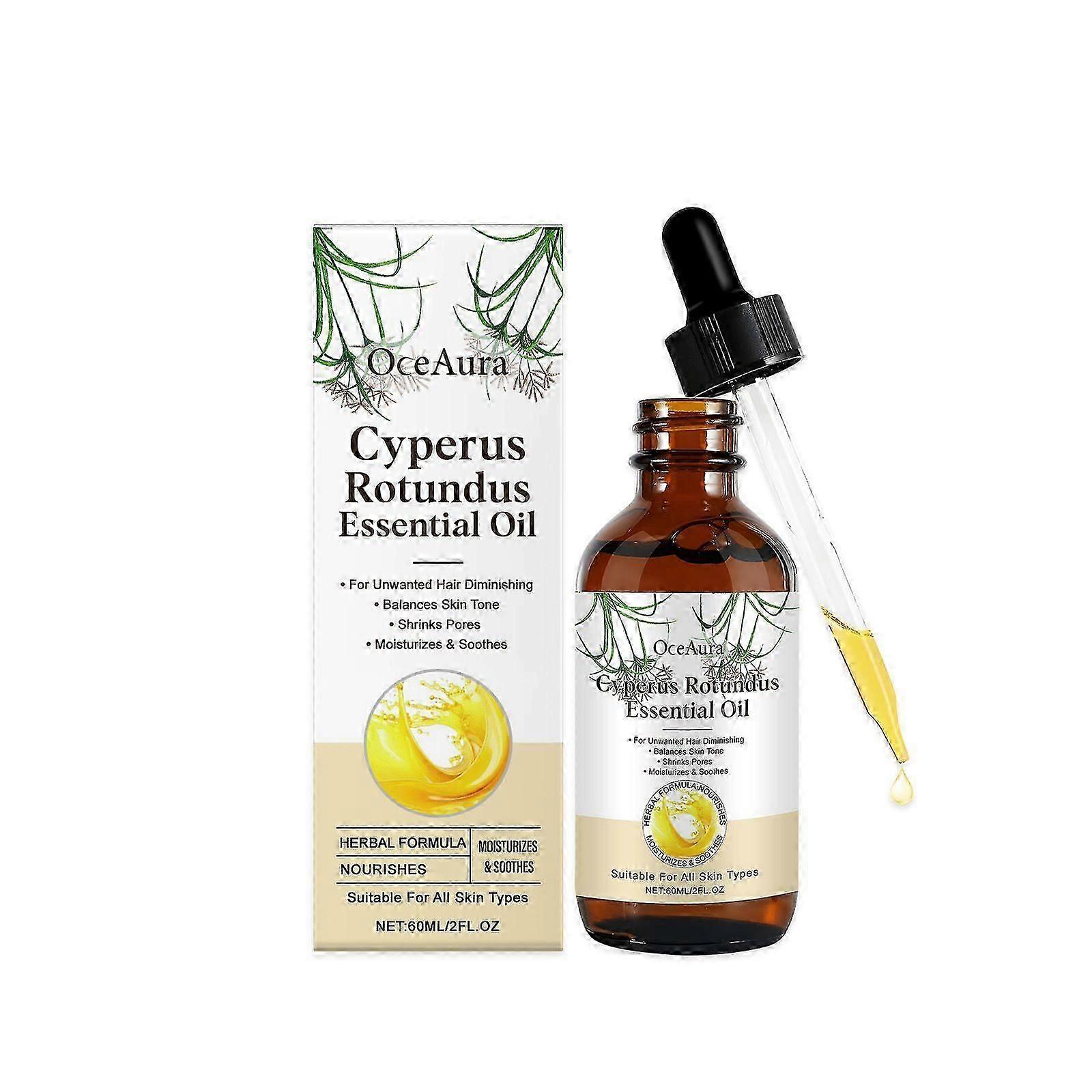 Cyperus Rotundus Oil, Natural Cyperus Rotundus Oil for Hair Removal & Reducing Body Hair Growth, Moisturizing & Soothing Skin, Smooth Skin & Hairs Rem