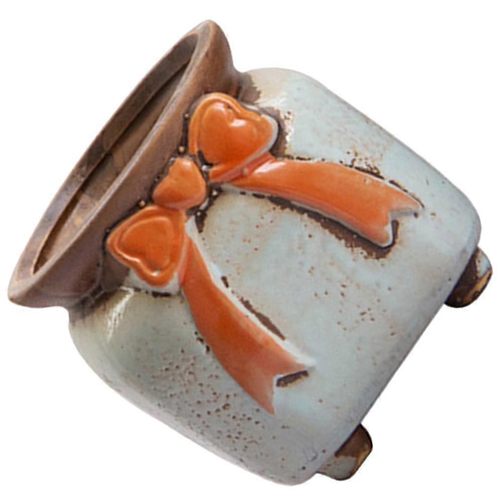 Charming Ceramic Flowerpot Round Shape Suitable For Bookshelf Decoration Sky-Blue 1 Pcs