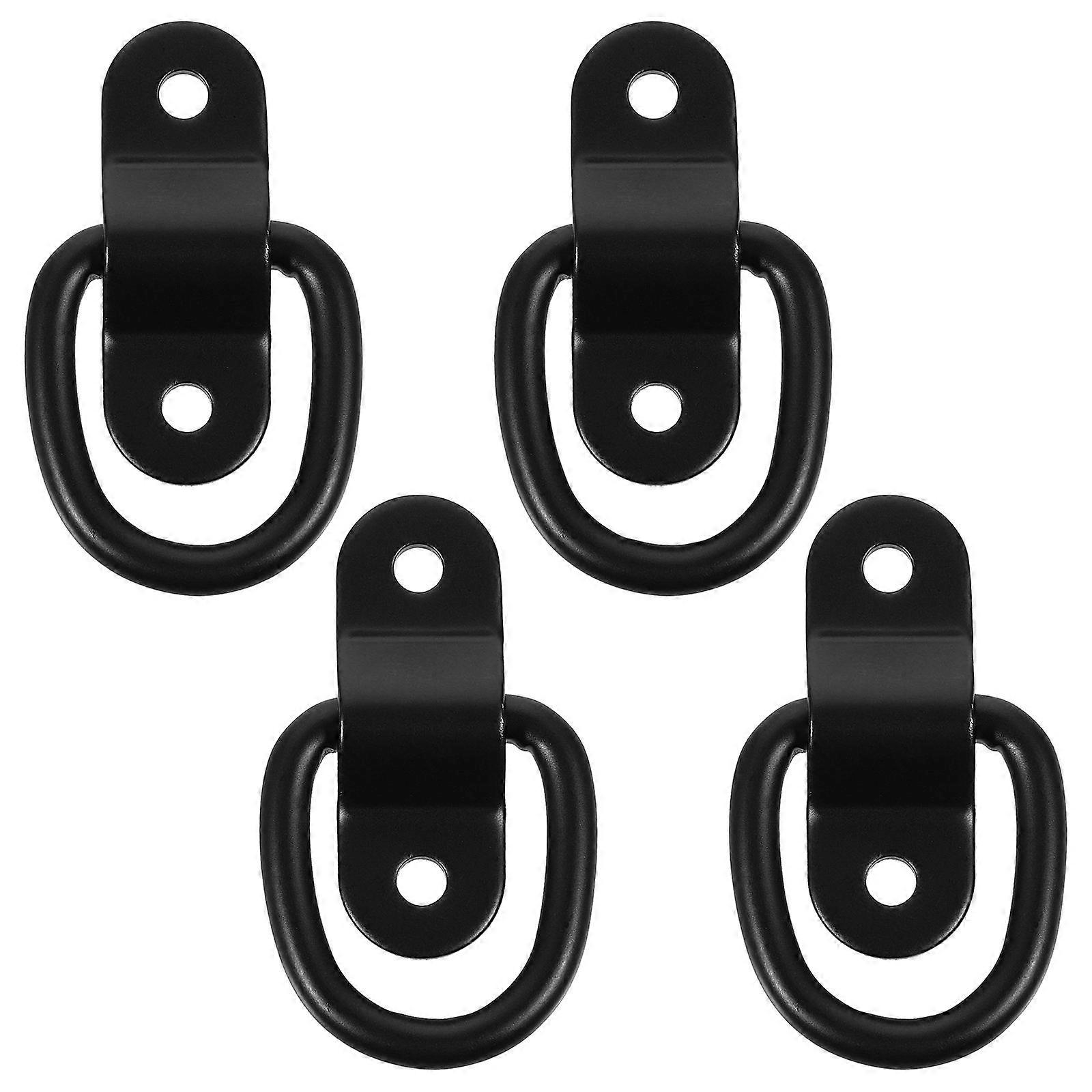 4pcs Heavy Duty D Rings Tie Down Anchors with Screws for Cargo Lashing – Durable Surface Mount Bracket Hooks for Trailers, Trucks & Material Handling