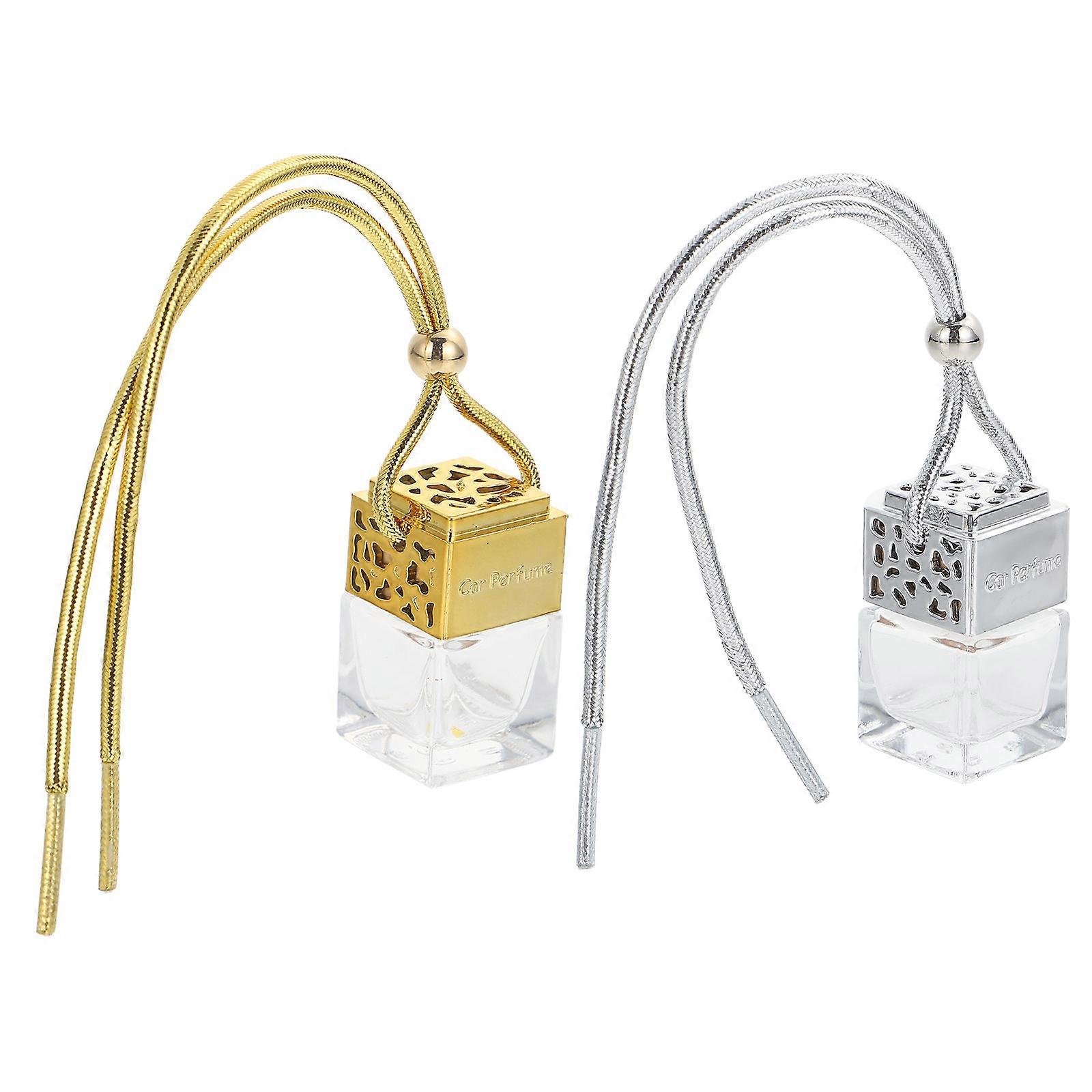 Aromatherapy 2Pcs Car Aromatherapy Oil Bottles Chic Design Essential Oil Holders Assorted Color Square Containers