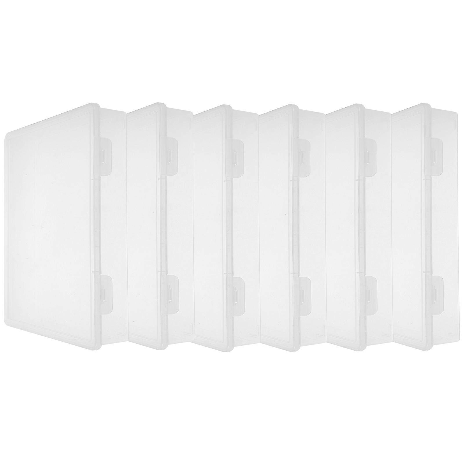 Clear Storage Containers With Lids 6Set Plastic Boxes Ideal For Crafts And Small Clear Items Featuring Easy Operation 23x17cm