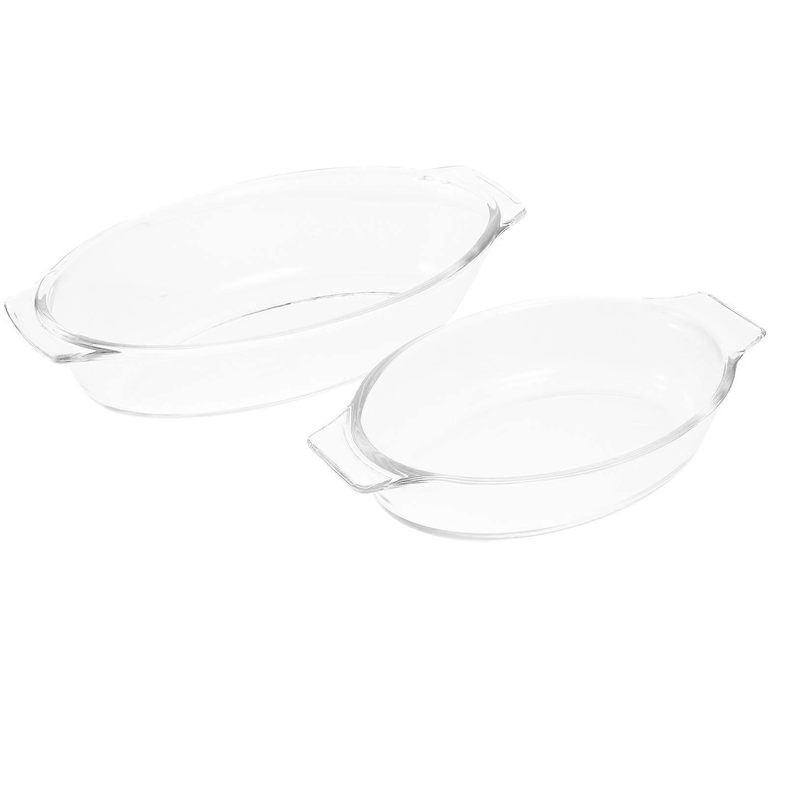Glass Rectangular Casserole Dish with Lid   Multi Use Baking and Serving Plate for Pies, Cakes, and Loaves
