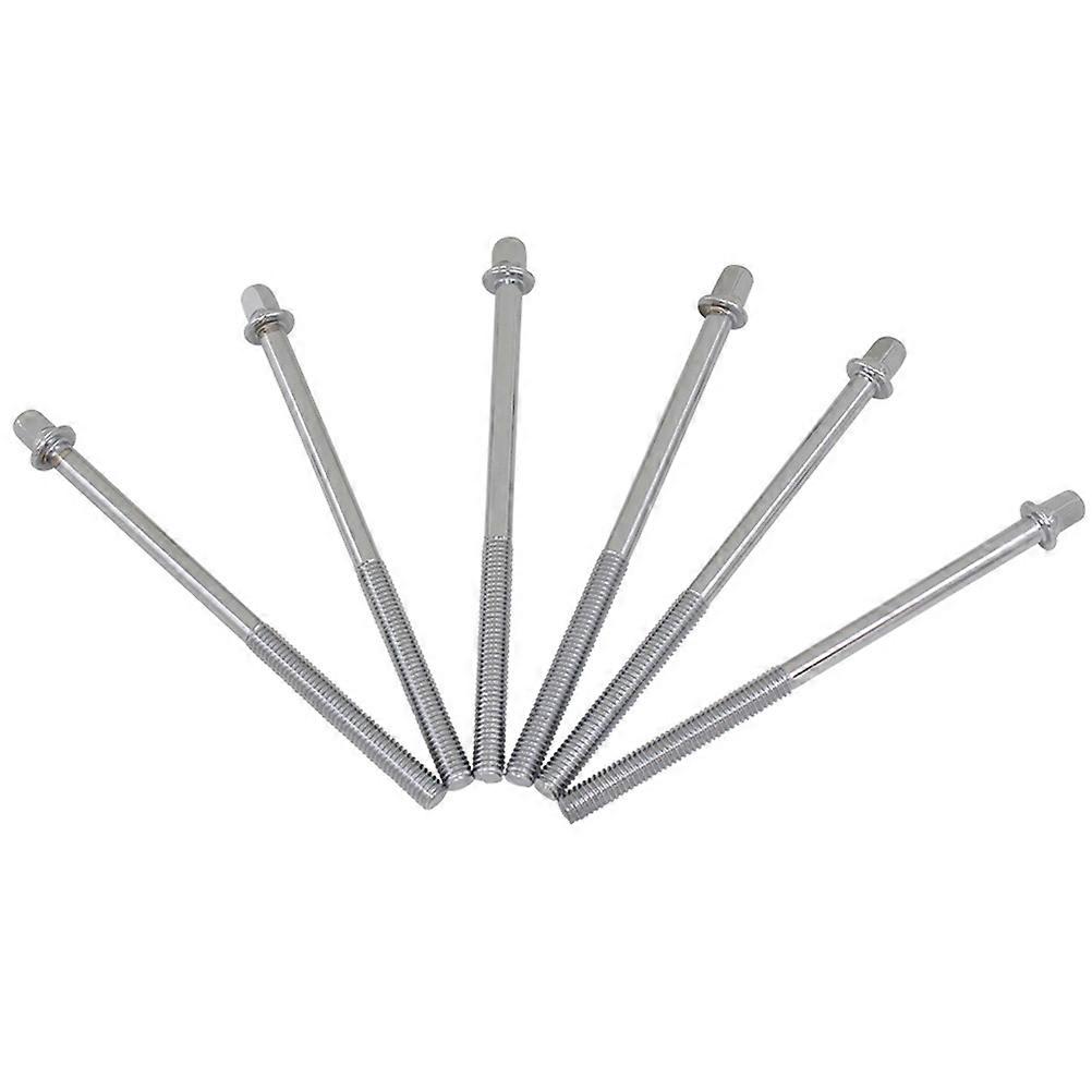 6pcs Electroplated Iron Drum Tension Rods & Lug Screws for Secure Connection and Enhanced Drum Performance
