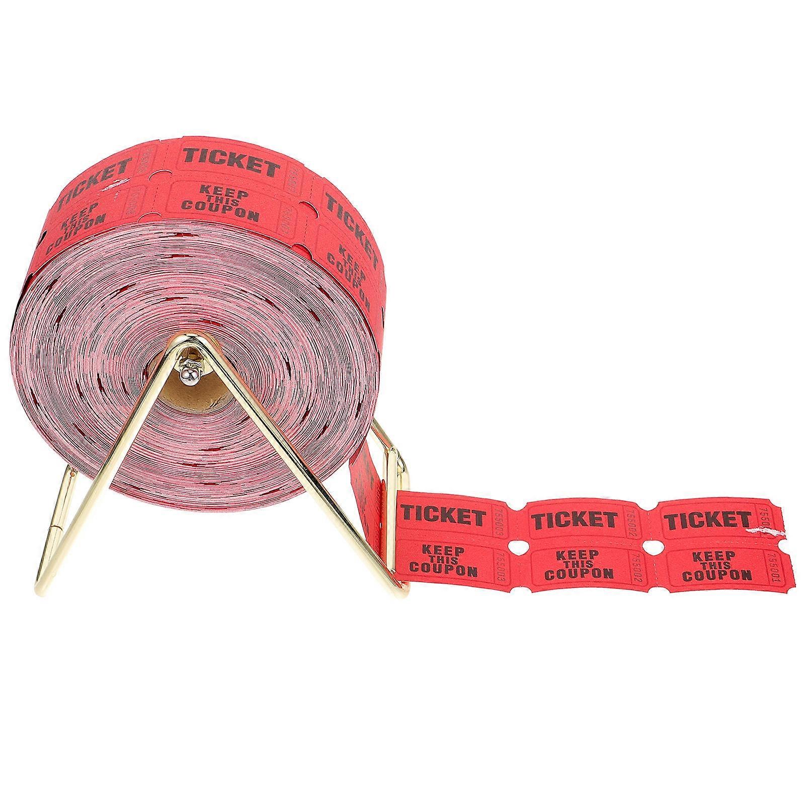 Universal Ticket Roll Raffle Tickets Set Event Participation Convenience Red Iron And Paper Holder 1 Set