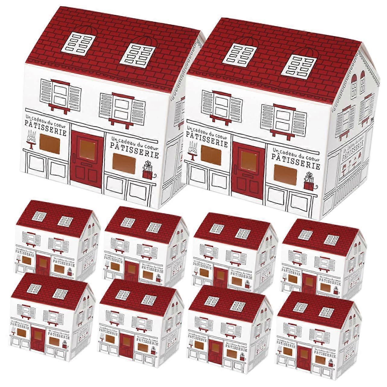 Pack of 10 Western Style Small Gift Boxes for Candy, Christmas, Weddings, Banquets, and Parties - Paper Containers
