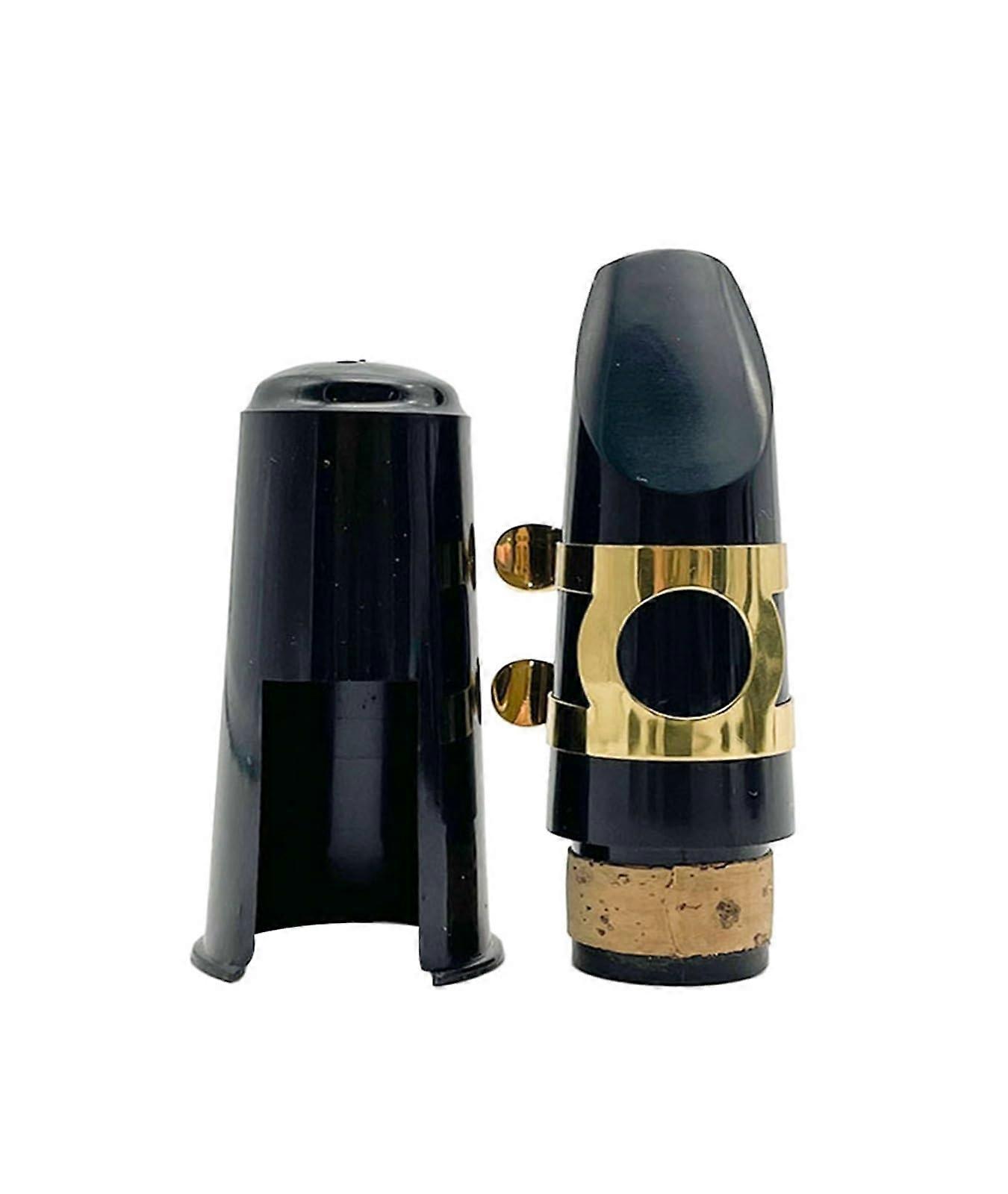 Bflat clarinet mouthpiece set, mouthpiece clip, copper ring, cap protector, reed, fourpiece clarinet accessory set (Color: Gold)