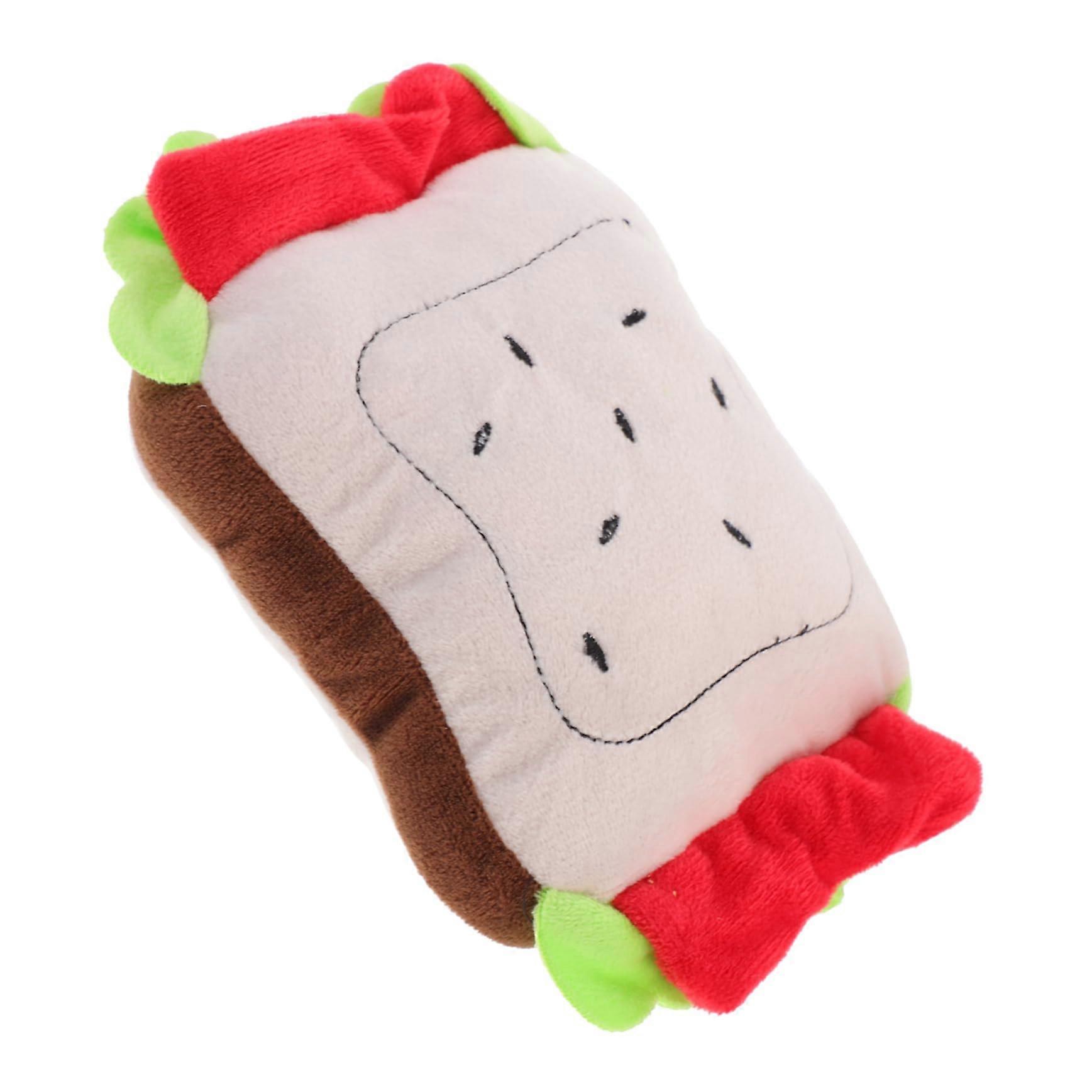 Interactive Plush Chew Toy for Dogs with Squeaker, Small and Medium Dogs, Molar and Dental Care, Sandwich Design for Play and Stress Relief