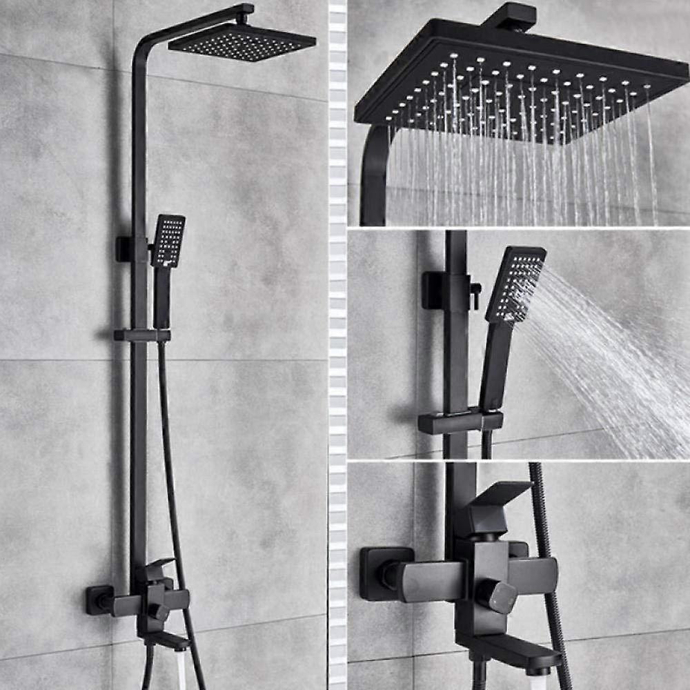 Bathroom Faucet Matte Black Rain Shower Bath Faucet Wall Mounted Bathtub Shower Mixer Tap Shower Faucet Shower Set Mixer